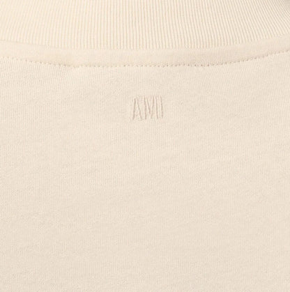 AMI PARIS - T-Shirt Beige Patch Ami de Coeur En Coton